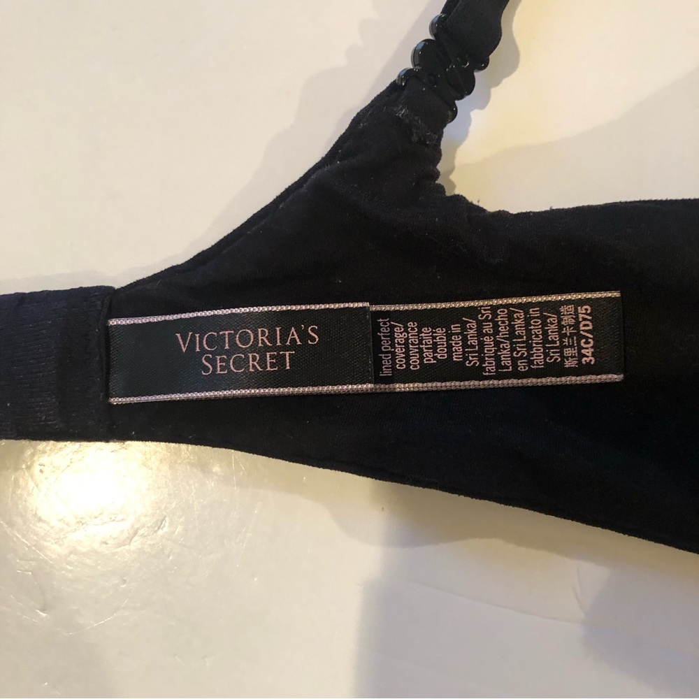 VICTORIA’S SECRET Black Body by Victoria Lined Perfect Coverage BRA 34C - Picture 4 of 6